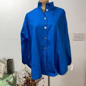 NWT Lagenlook Bright Blue Blouse MSQUARE by NEETU MALIK sz 2 L XL